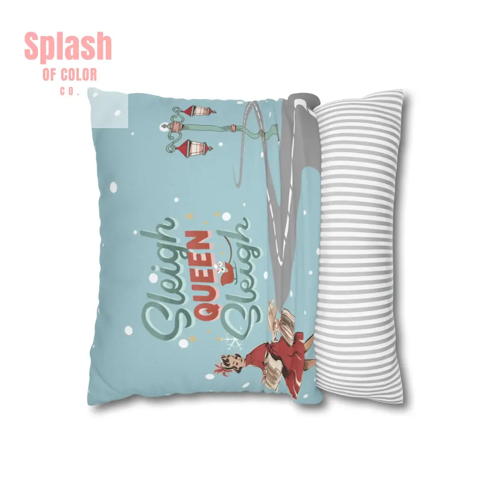 Funny Mahjong Christams Festive Pillowcase Sleigh Queen Mahj Christmas Accent Home Decor