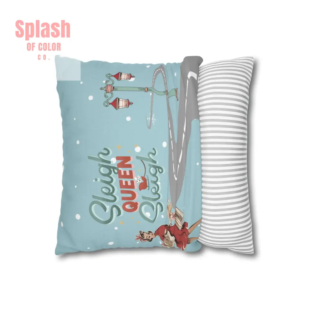 Funny Mahjong Christams Festive Pillowcase Sleigh Queen Mahj Christmas Accent Home Decor