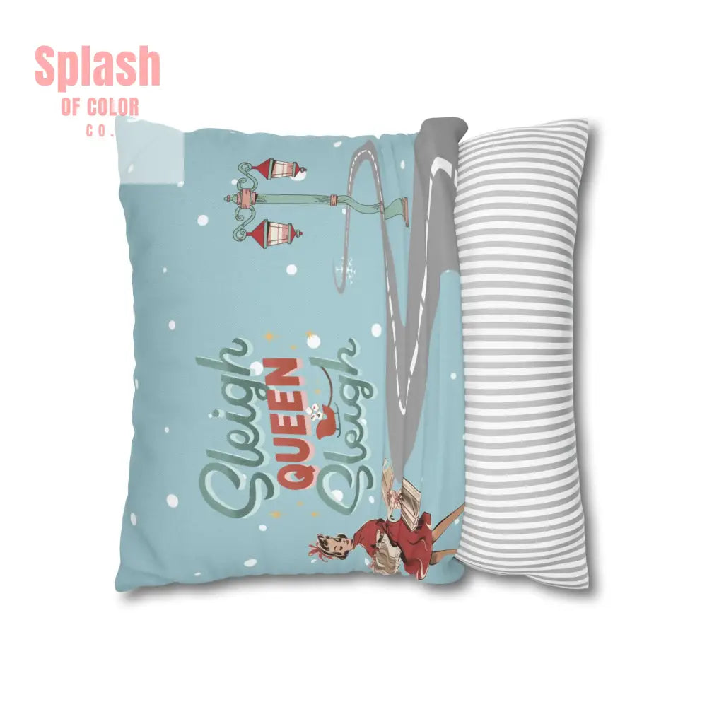 Funny Mahjong Christams Festive Pillowcase Sleigh Queen Mahj Christmas Accent Home Decor