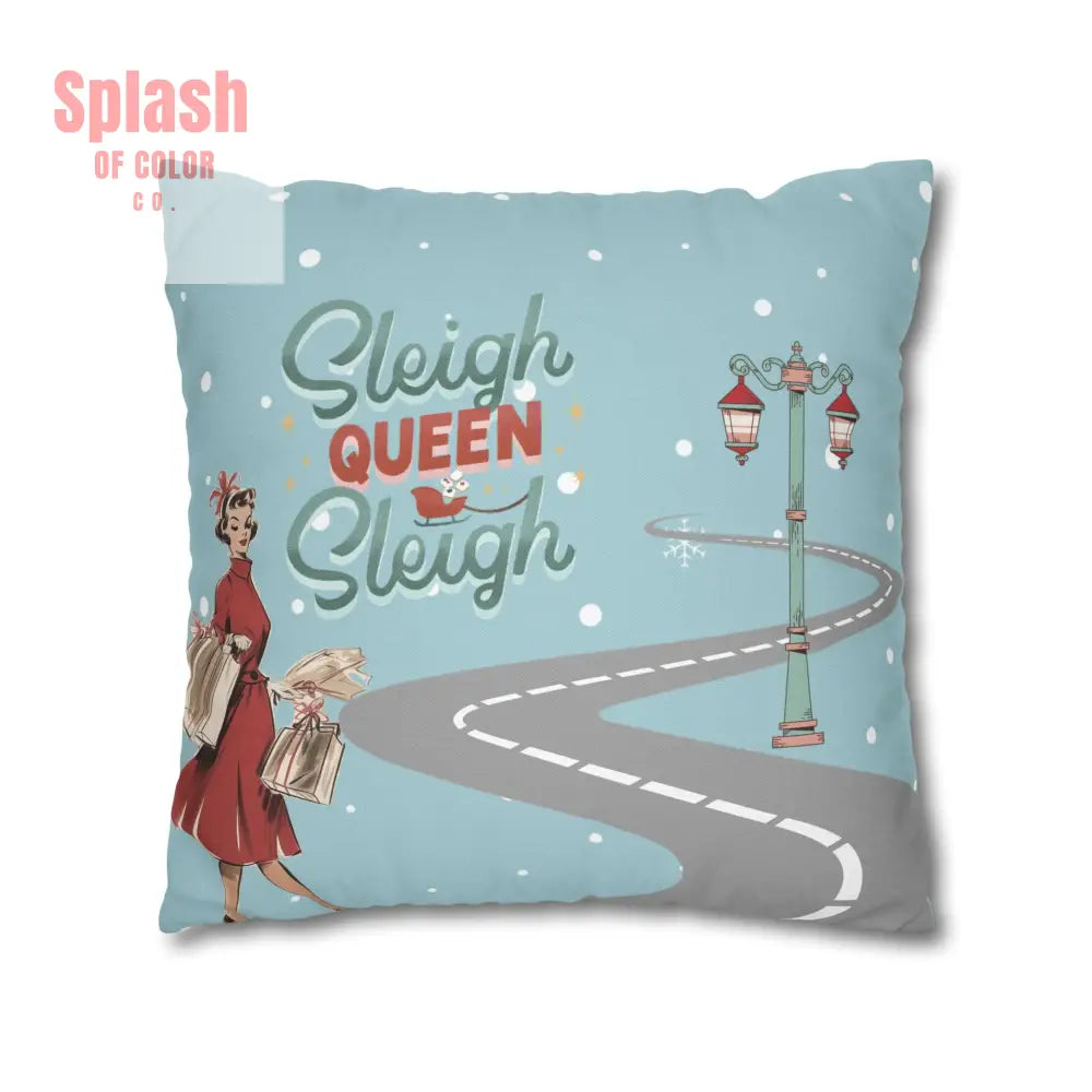 Funny Mahjong Christams Festive Pillowcase Sleigh Queen Mahj Christmas Accent Home Decor