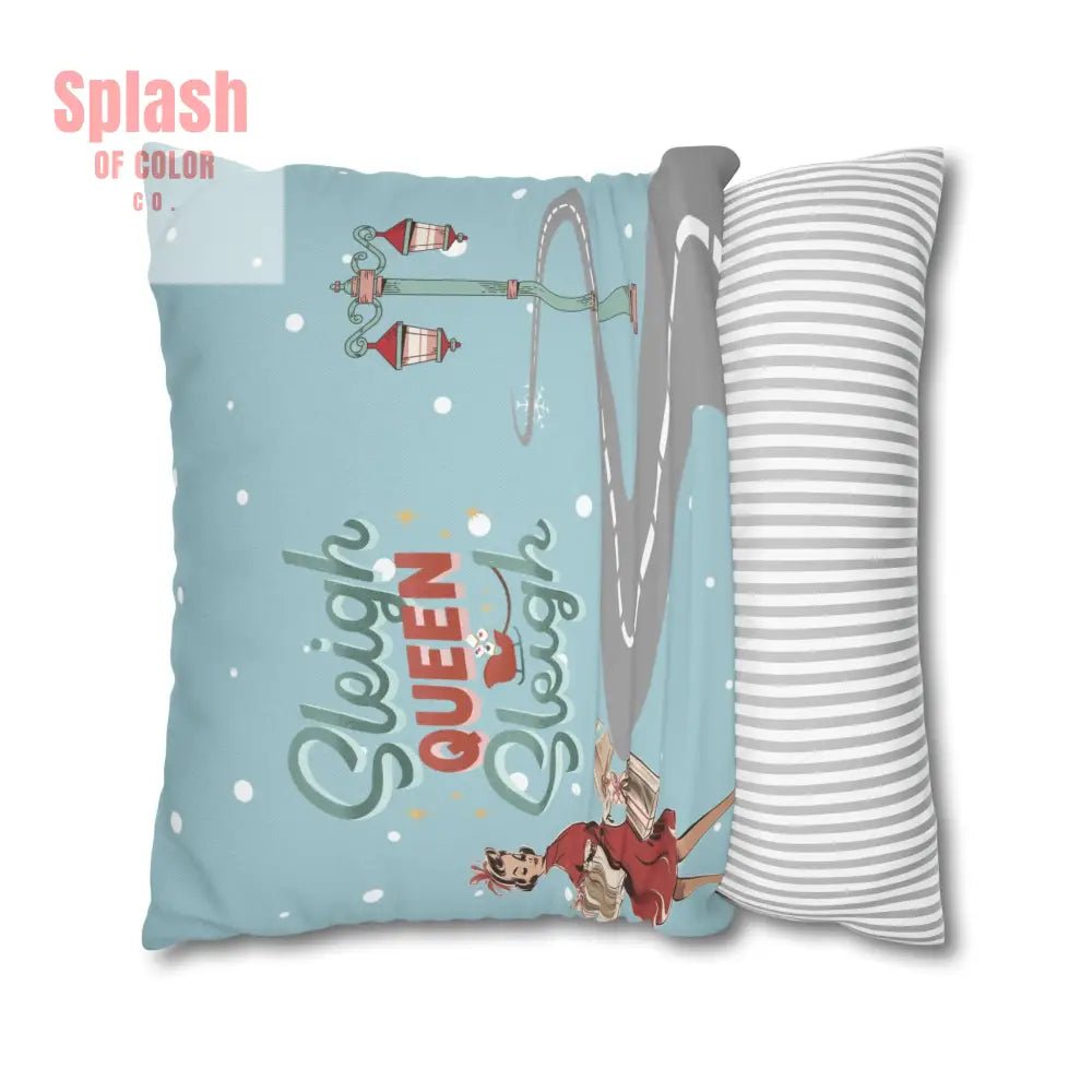Funny Mahjong Christams Festive Pillowcase Sleigh Queen Mahj Christmas Accent Home Decor