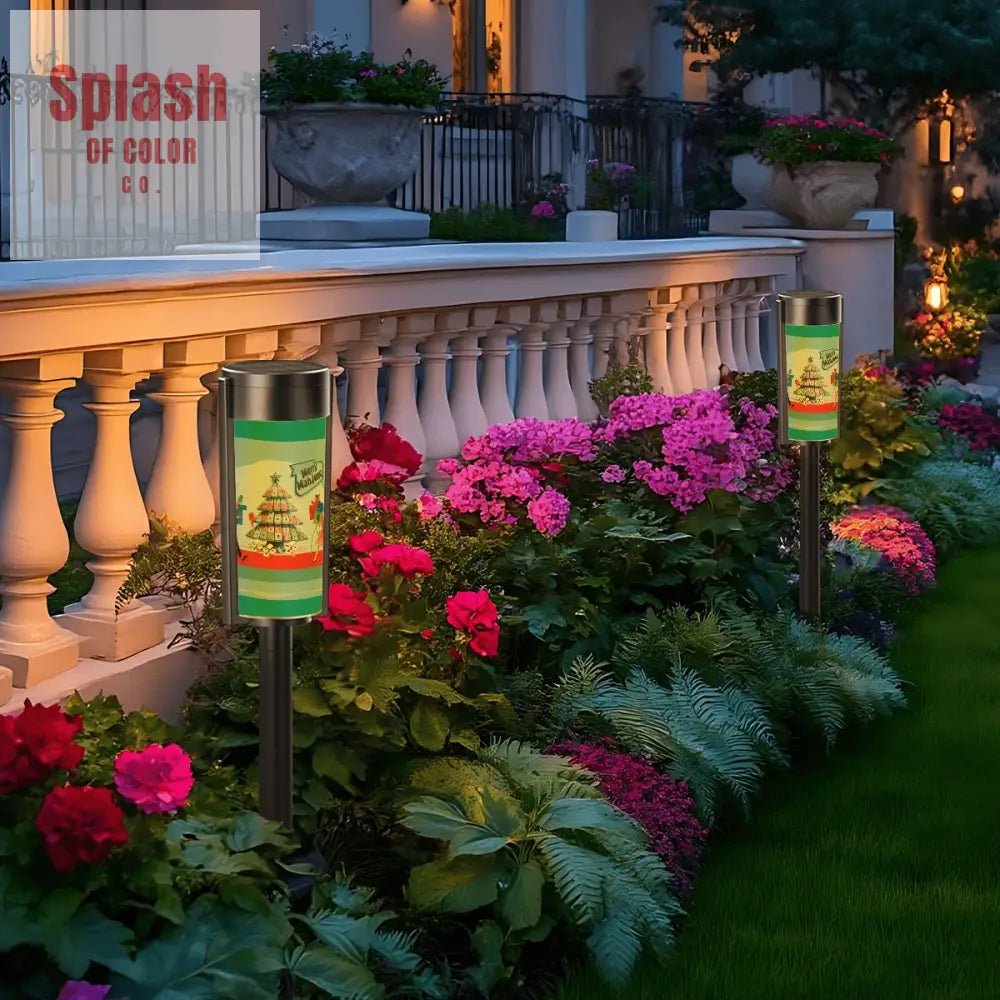 Funny Mahjong Christmas Whimsy In the Garden Outdoor Solar Lights - Splash of Color co.