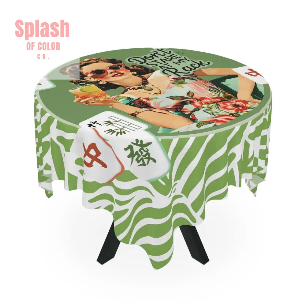 Funny Mahjong Don’t Stare At My Rack Vintage Tropical Tablecloth For Mahjong Game Night Mom Mahjongg Gift One size