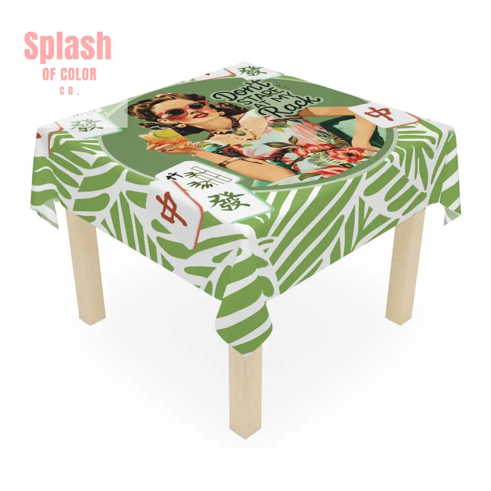 Funny Mahjong Don’t Stare At My Rack Vintage Tropical Tablecloth For Mahjong Game Night Mom Mahjongg Gift One size