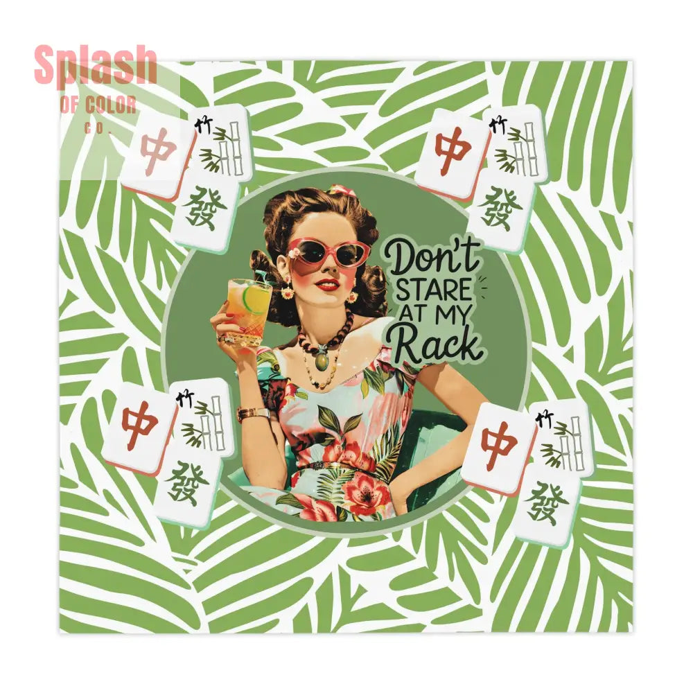 Funny Mahjong Don’t Stare At My Rack Vintage Tropical Tablecloth For Mahjong Game Night Mom Mahjongg Gift One size