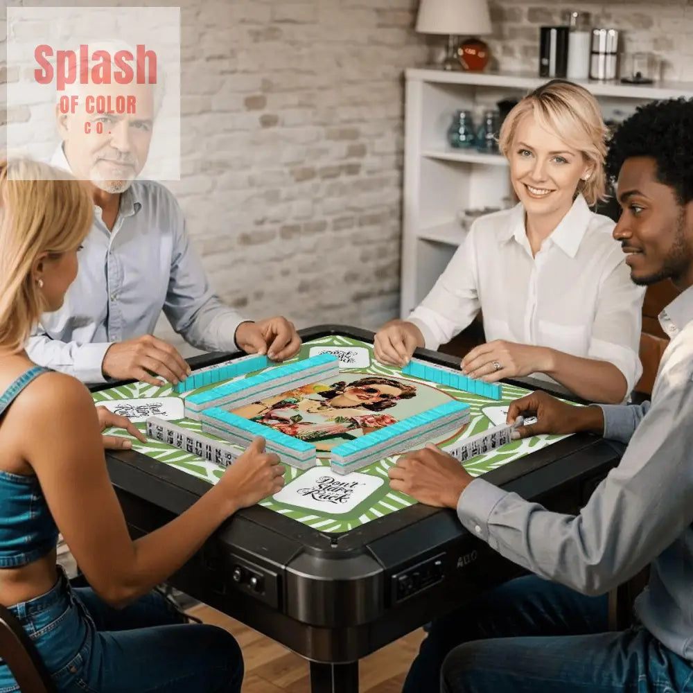 Funny Mahjong Game Mat, Don't Stare At My Rack Vintage Housewife, Hawaiin Style Mahj Lover Game Night Mat - Splash of Color co.