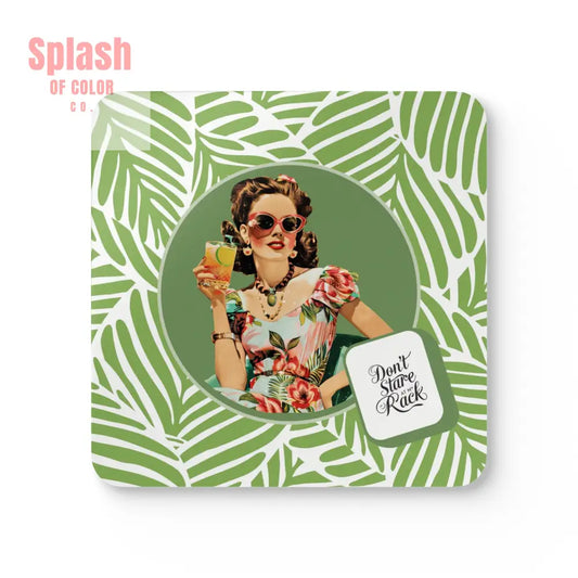 Funny Mahjong Gift Don’t Stare At My Rack Vintage Housewife Coaster Set Mahj Night Accessories Mahjong Gift Idea - Cork