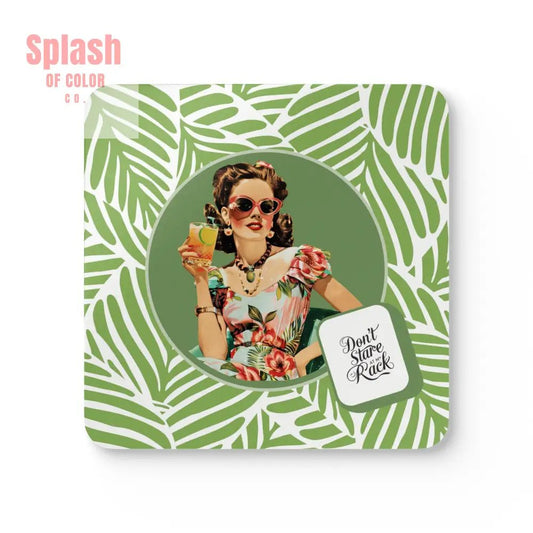 Funny Mahjong Gift Don’t Stare At My Rack Vintage Housewife Coaster Set Mahj Night Accessories Mahjong Gift Idea - Cork