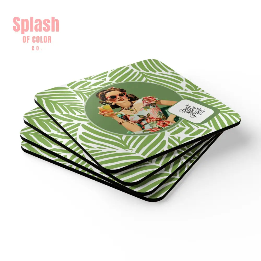 Funny Mahjong Gift Don’t Stare At My Rack Vintage Housewife Coaster Set Mahj Night Accessories Mahjong Gift Idea - Cork