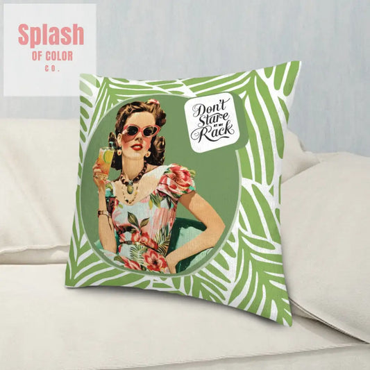 Funny Mahjong Gift Idea Don’t Stare At My Rack Tropical Pillow Covers Mahj Game Night Decor - Pillow Case