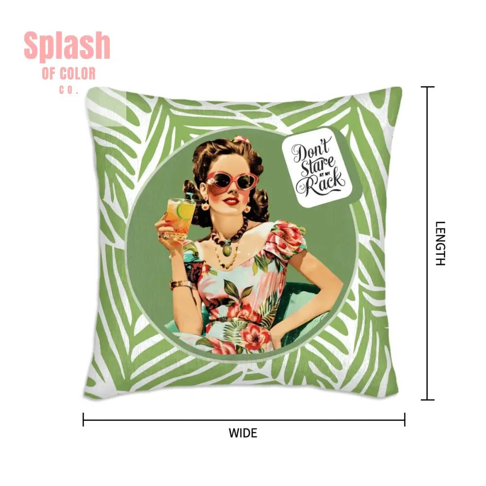 Funny Mahjong Gift Idea Don’t Stare At My Rack Tropical Pillow Covers Mahj Game Night Decor - Pillow Case