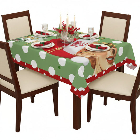 Funny Mahjong Joker Christmas Mahj Tablecloth Vintage Christmas Tablecloth Holiday Decor Festive Dining Mahj Game Night