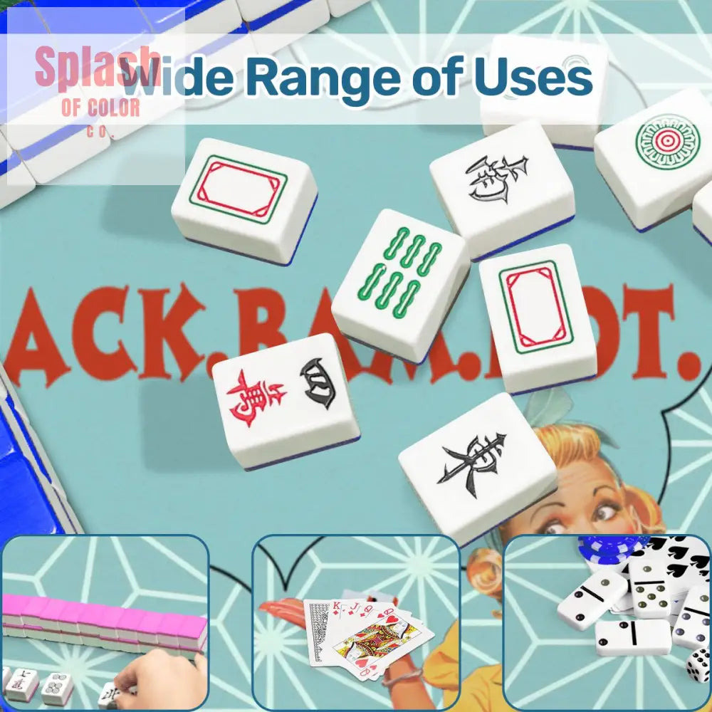 Funny Mahjong Mat Crack Bam Dot Vintage 50s Mahj Mat - 31.5’’x31.5’’ - Daily Accessories