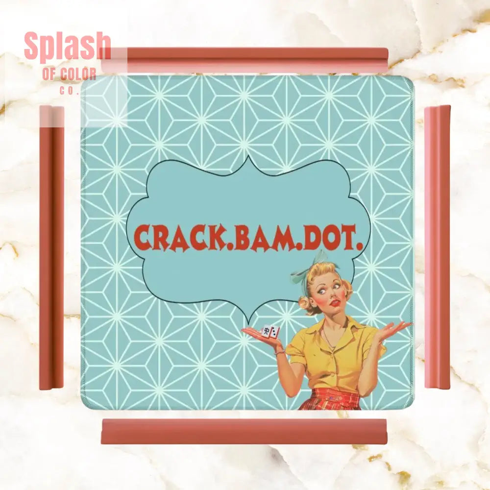 Funny Mahjong Mat Crack Bam Dot Vintage 50s Mahj Mat - 31.5’’x31.5’’ - Daily Accessories