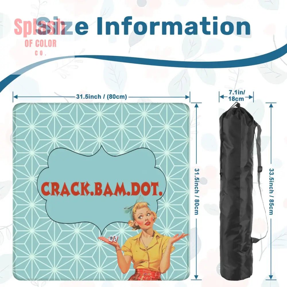 Funny Mahjong Mat Crack Bam Dot Vintage 50s Mahj Mat - 31.5’’x31.5’’ - Daily Accessories