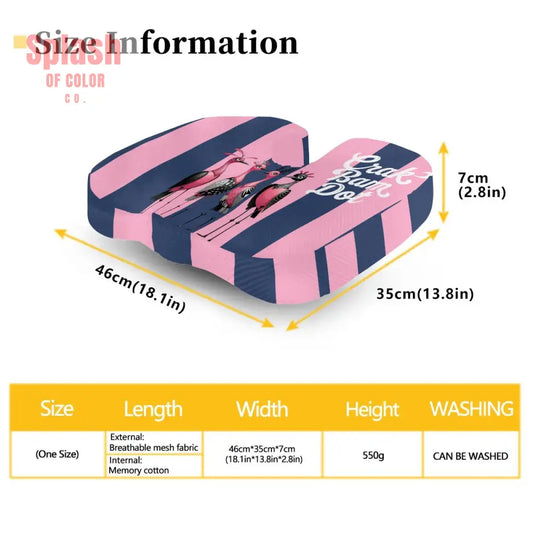 Funny Mahjong Orthopedic Memory Foam Seat Cushion Blue Pink Striped Bird Queens 18.1’’x13.8’’x2.8’’ Daily Accessories