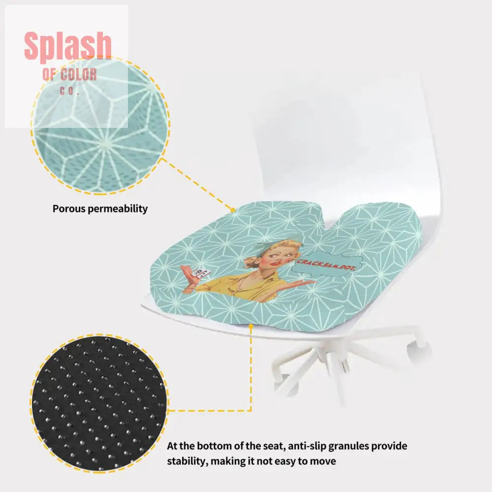 Funny Mahjong Orthopedic Memory Foam Seat Cushion Whimsical Crack Bam Dot 18.1’’x13.8’’x2.8’’ Daily Accessories