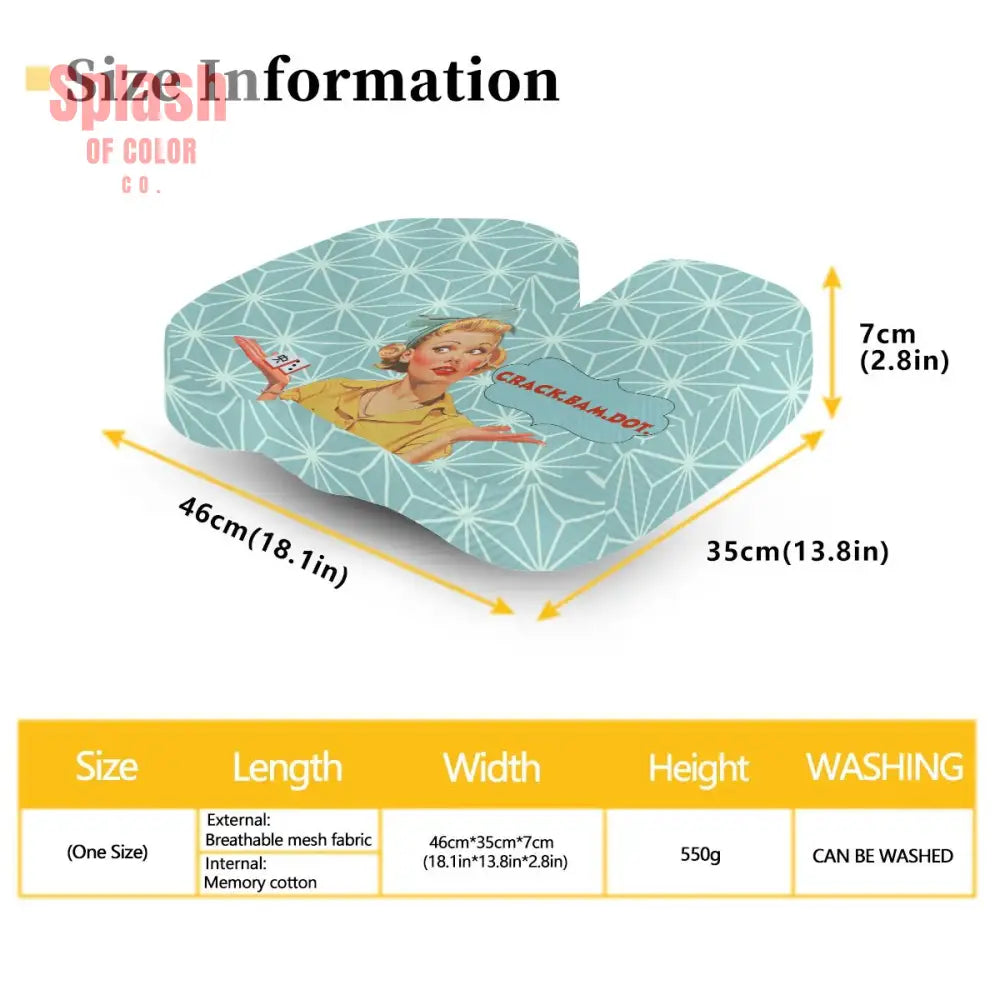 Funny Mahjong Orthopedic Memory Foam Seat Cushion Whimsical Crack Bam Dot 18.1’’x13.8’’x2.8’’ Daily Accessories
