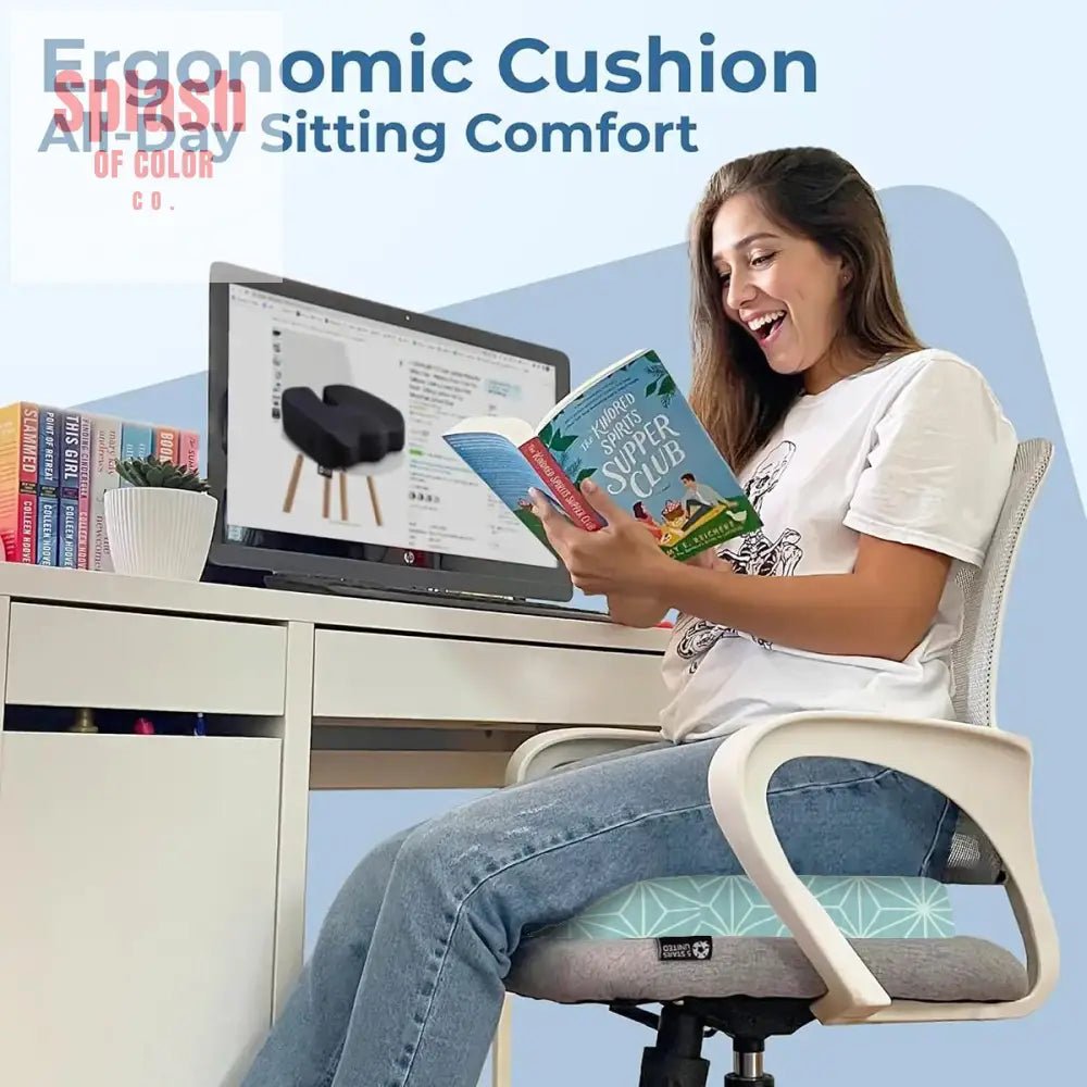 Funny Mahjong Orthopedic Memory Foam Seat Cushion Whimsical Crack Bam Dot 18.1’’x13.8’’x2.8’’ Daily Accessories