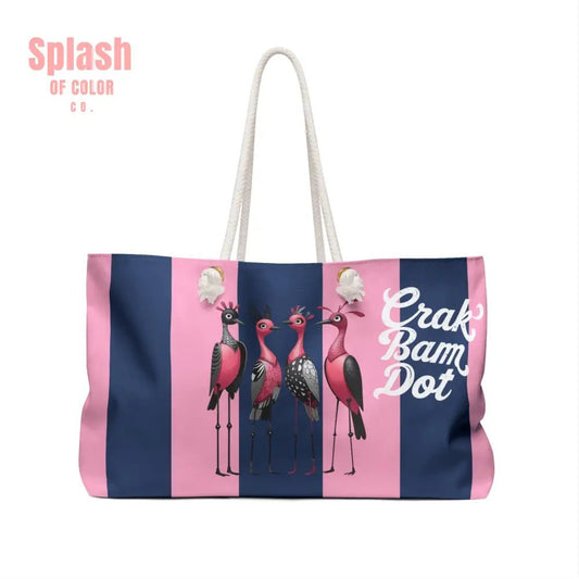 Funny Mahjong Tile Tote Bag Blue Pink Preppy Quirky Bird Queens Crak Bam Dot Mahj Lover Mahjong Gift For Her - 24’’ ×