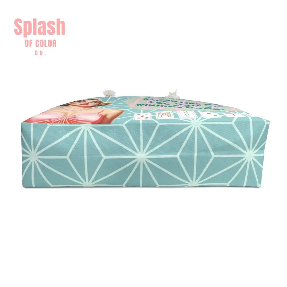 Funny Mahjong Tote Bag Tile Accessory Sassy Cheeky Mahj Lover Gift Tote Bag - 24’’ × 13’’ - Bags