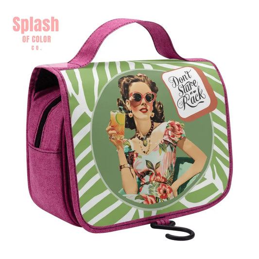 Funny Mahjong Tote Don’t Stare At My Rack Toiletry Cosmetic Travel Bag