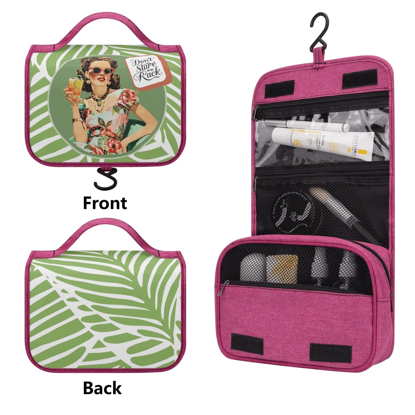 Funny Mahjong Tote Don’t Stare At My Rack Toiletry Cosmetic Travel Bag