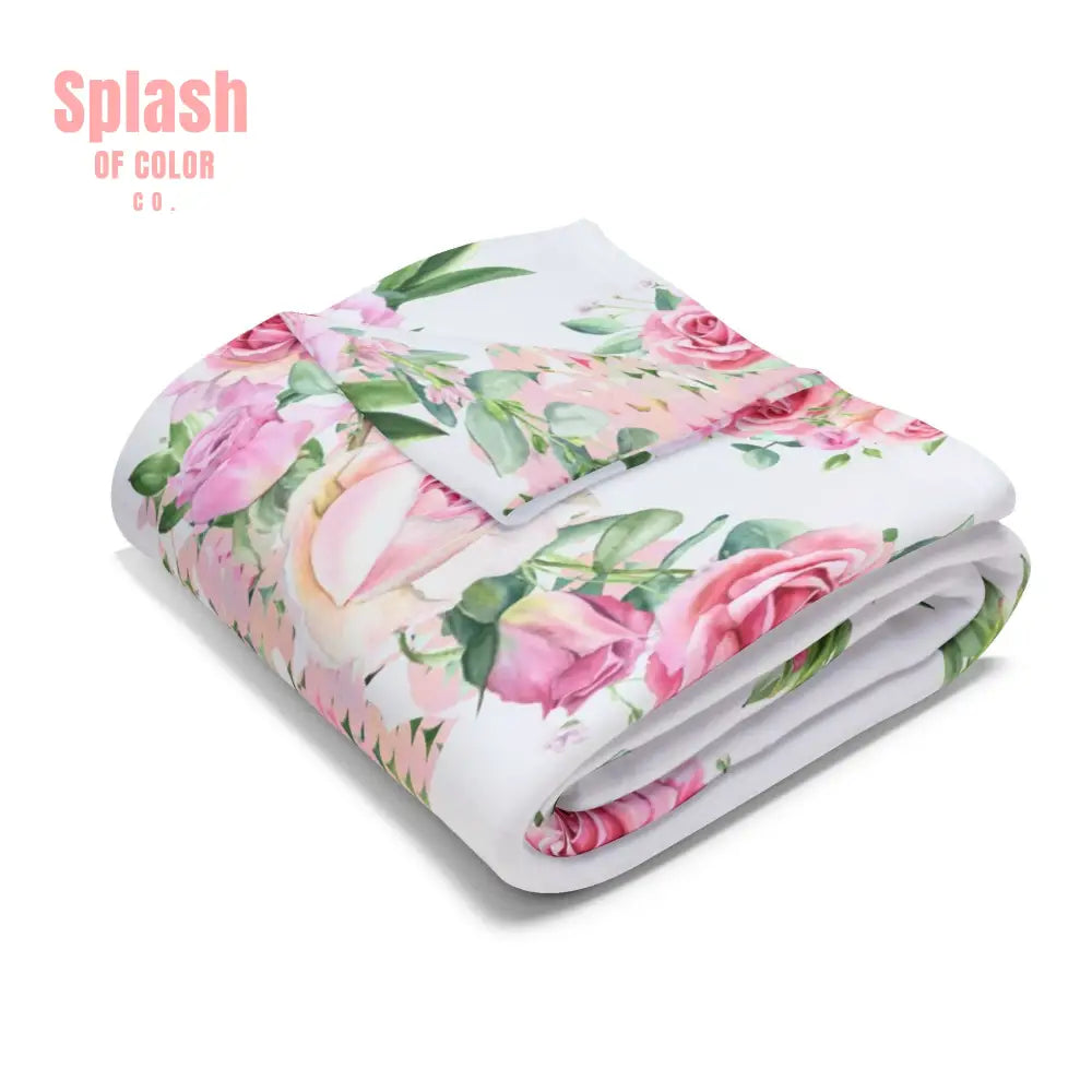 Funny Sassy Mahjong Don’t Stare At My Rack Vintage Shabby Roses Floral Fleece Blanket Mahj Gift for Her Funny Quote
