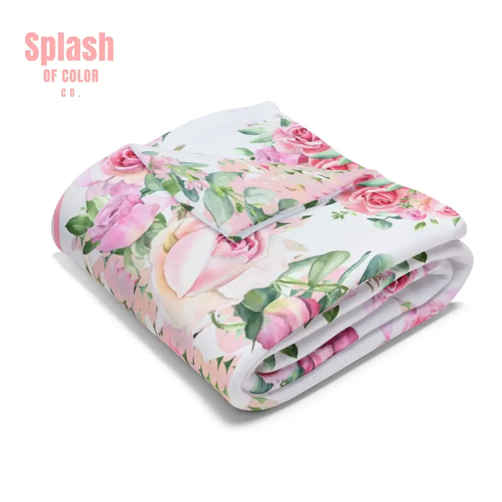 Funny Sassy Mahjong Don’t Stare At My Rack Vintage Shabby Roses Floral Fleece Blanket Mahj Gift for Her Funny Quote