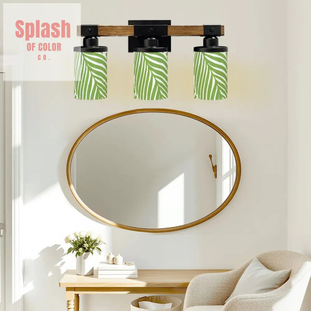 Garden Green Floral Asian Zen Tranquil Pretty Vanity Light Fixture One Size Wall Lighting