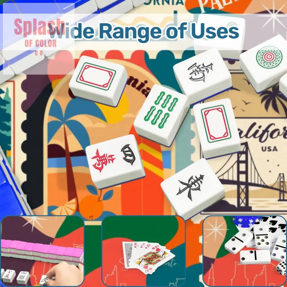 Going Back To Cali, Fun Whimsical California Modern Mahjong Mat - Splash of Color co.