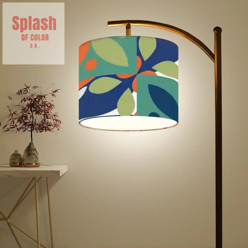 Green Blue Orange Boho Geometric Modern Preppy Arc Floor Lamp - One Size - Floor Lamps
