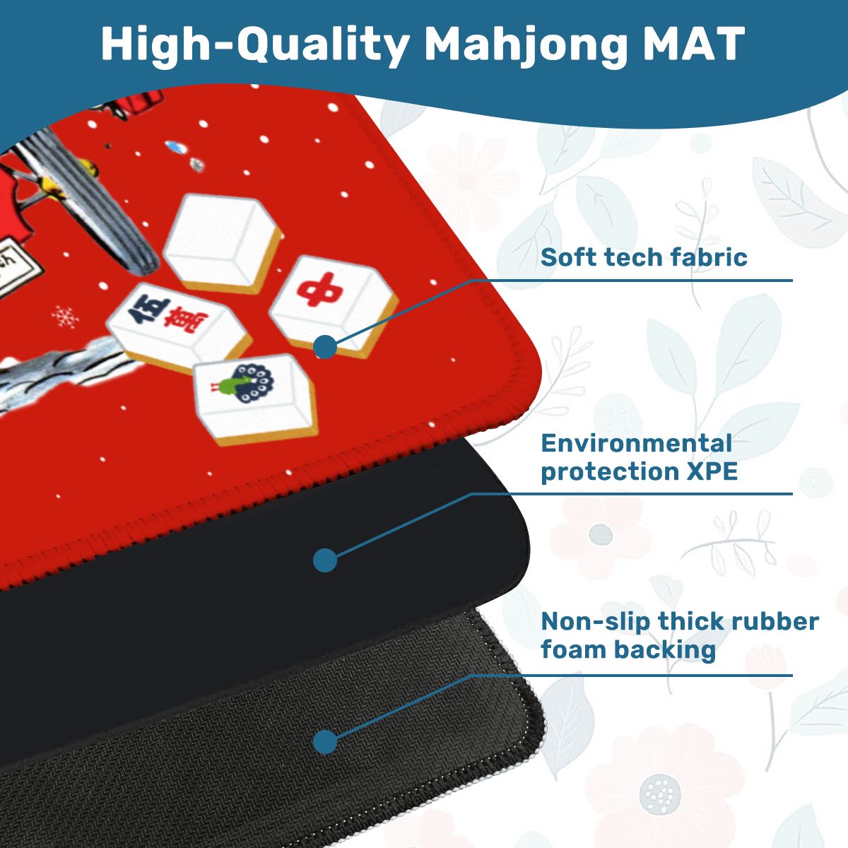 Holly Jolly Mahjong Christmas Mat Vintage Nostalgic Snowman Couple Quirky Mahj Mat - 31.5’’x31.5’’ - Daily Accessories