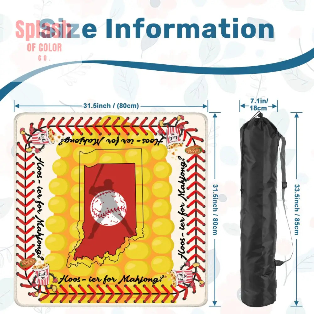 Hoosier State Of Indiana State Pride Whimsical Funny Mahjong Mat - Daily Accessories