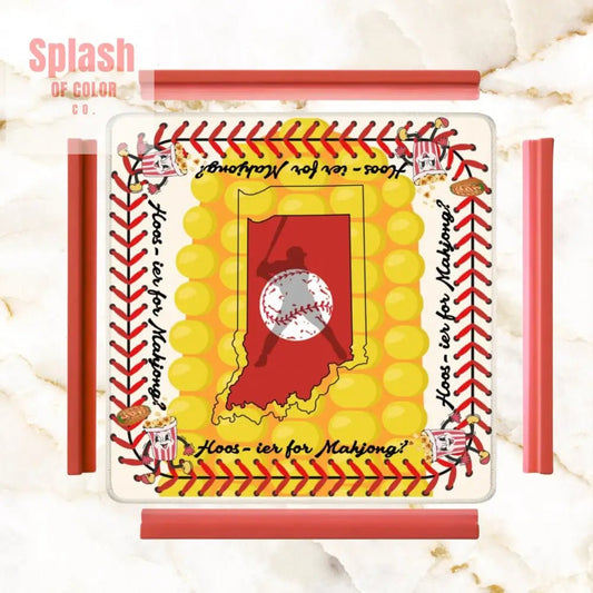 Hoosier State Of Indiana State Pride Whimsical Funny Mahjong Mat - Splash of Color co.