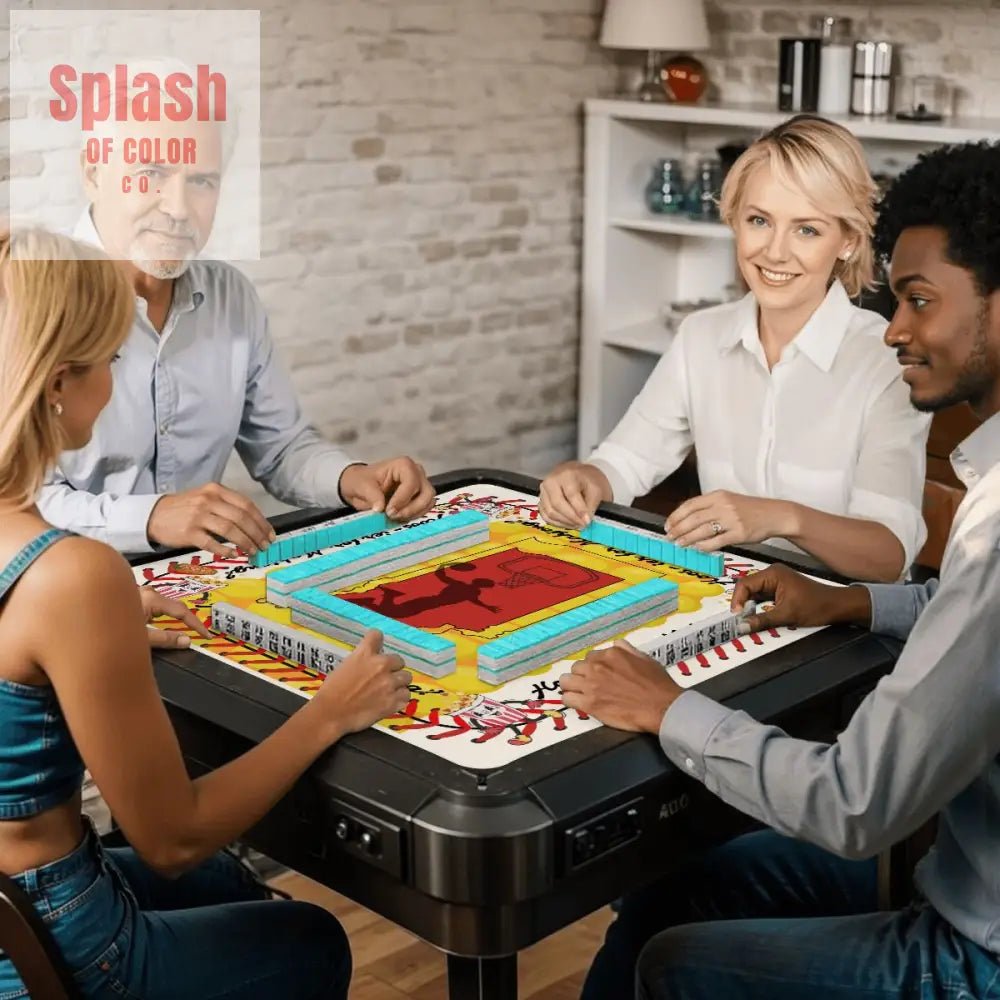 Hoosier State Pride, Funny Whimsical Indiana Mahjong Game Mat - Splash of Color co.