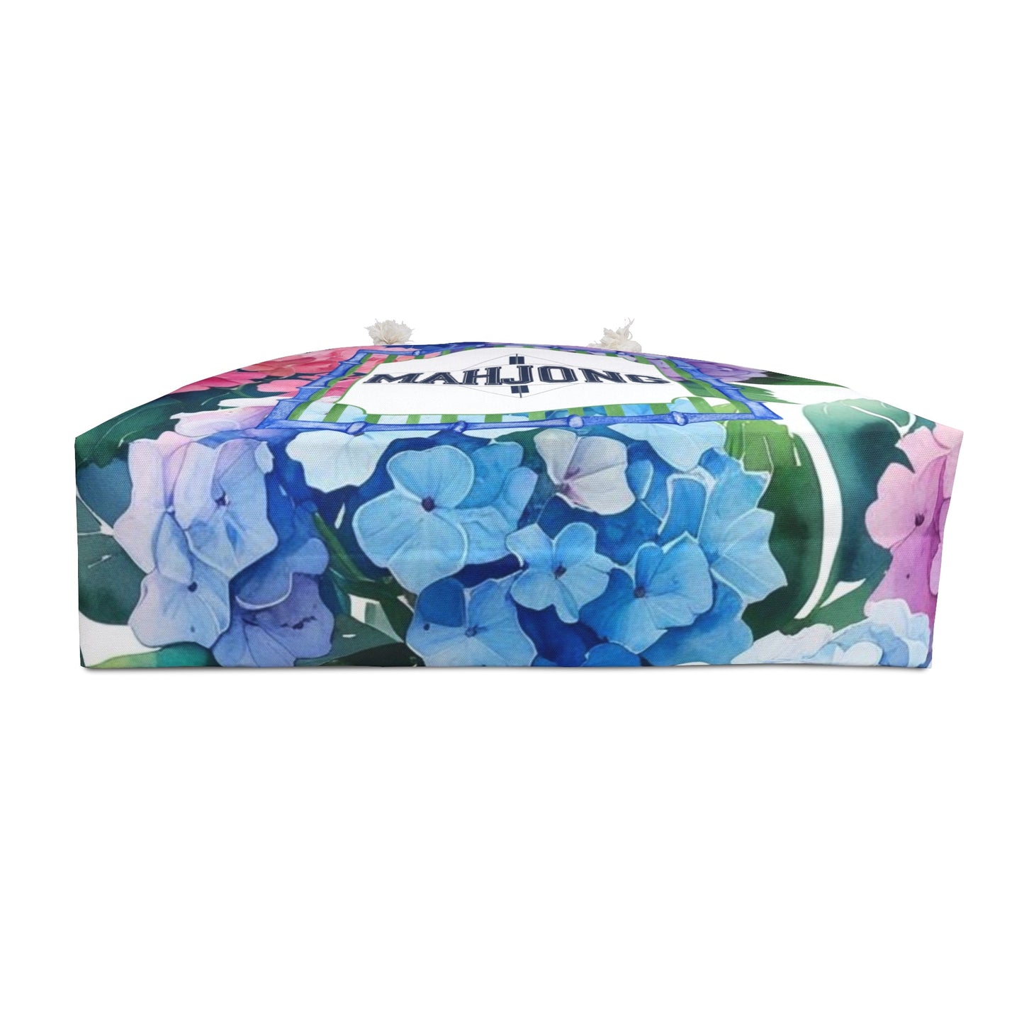 Hydrangea Mahjong Tile Tote | FloralTravel Tote Overnight Bag Beach Bag Gift for Mahjong Lovers - 24’’ × 13’’ - Bags