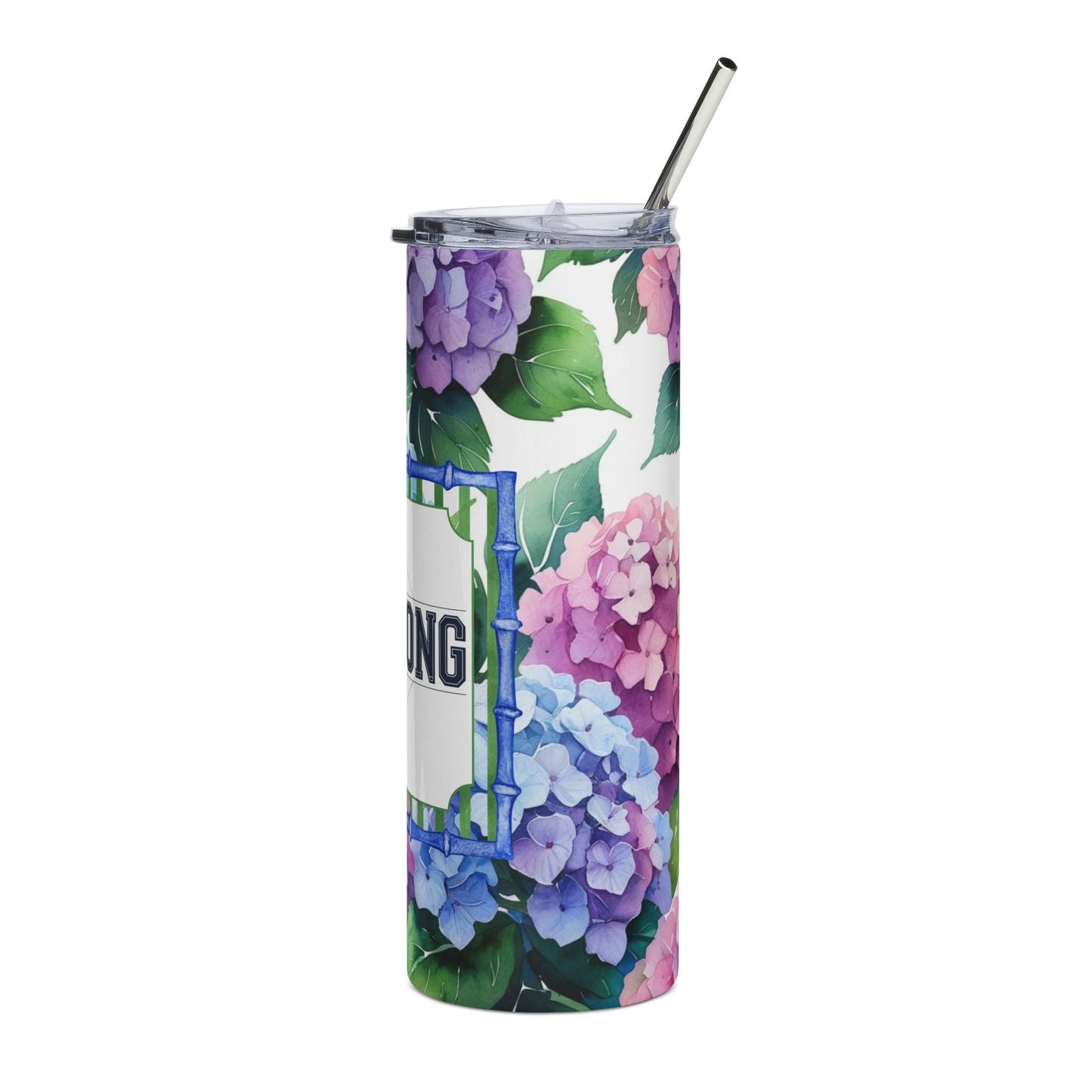 Hydrangea Mahjong Tumbler 20oz Floral Drinkware Mahj Mom Gift Unique Gift Mahjongg Lovers - 20oz / White - Mug