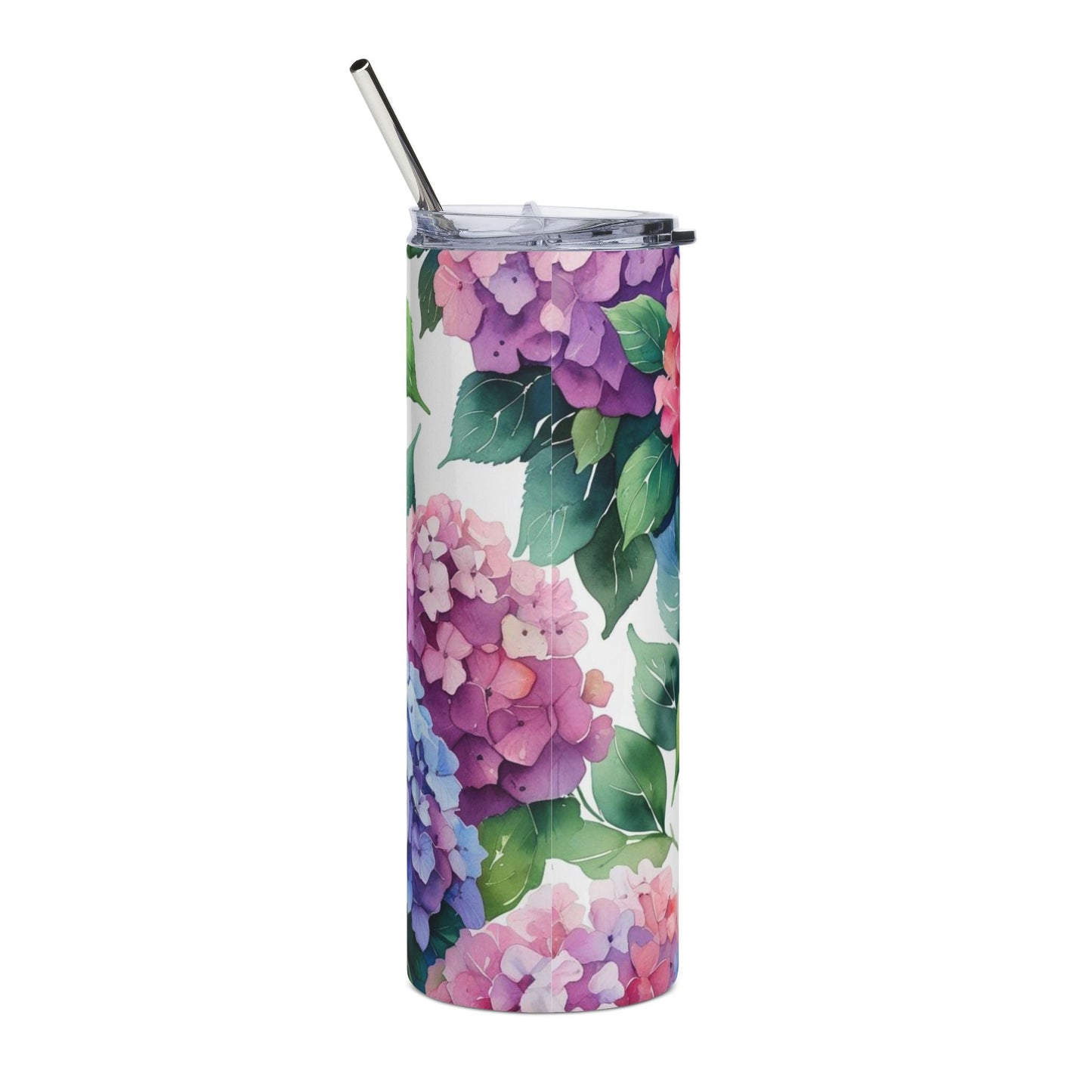 Hydrangea Mahjong Tumbler 20oz Floral Drinkware Mahj Mom Gift Unique Gift Mahjongg Lovers - 20oz / White - Mug