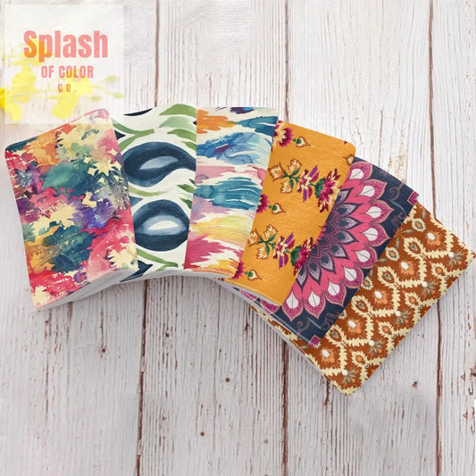 Ikat Boho Hand Towels Watercolor Designed Boho Bath Or Kitchen Hand Towels for Kitchen Or Bath