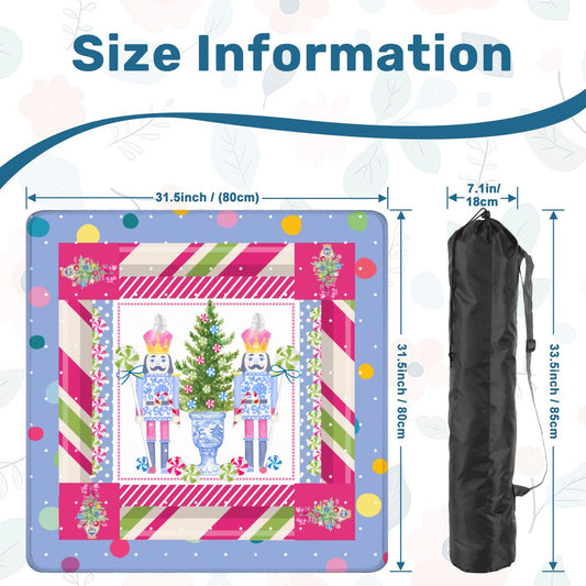 Chinoiserie Christmas Mahjong Mat Candy Man Nutcrackers