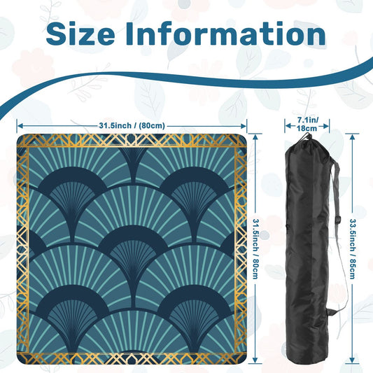 Art Deco Gilded Golden, Blue Speakeasy Collection Mahjong Mat - Splash of Color Co.