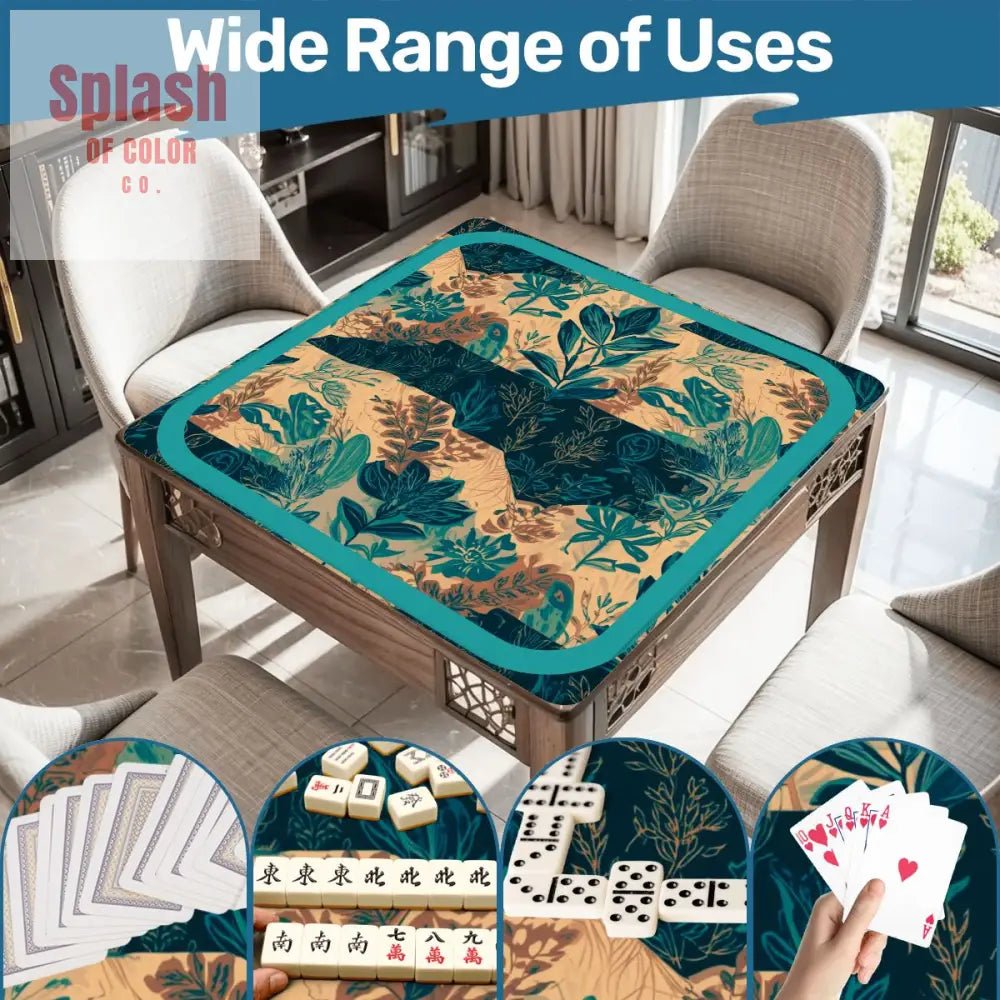 In My Mind I'm Going To Carolina, North Carolina Whimsical Watercolor Blue, Teal Mahjong Mat - Splash of Color co.