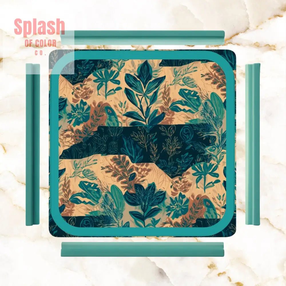 In My Mind I'm Going To Carolina, North Carolina Whimsical Watercolor Blue, Teal Mahjong Mat - Splash of Color co.