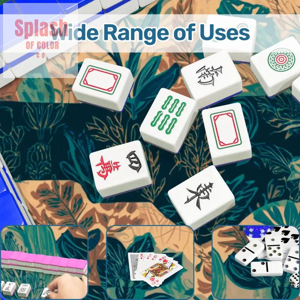 In My Mind I'm Going To Carolina, North Carolina Whimsical Watercolor Blue, Teal Mahjong Mat - Splash of Color co.