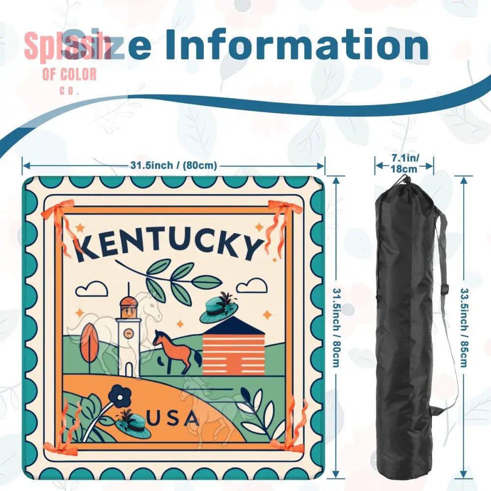 Kentucky Racing Horse Mahjong Mat Whimsical Orange Teal Mahj Mat - Splash of Color co.