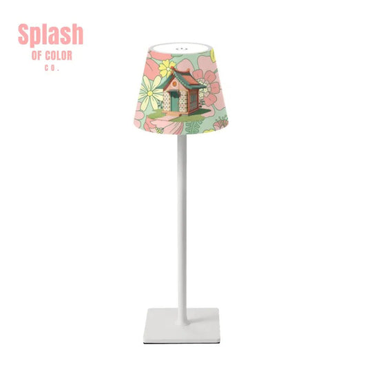 Mahjong Table Mat, Mahj Tile House Whimsical LED Cordless Table Lamp - Splash of Color co.