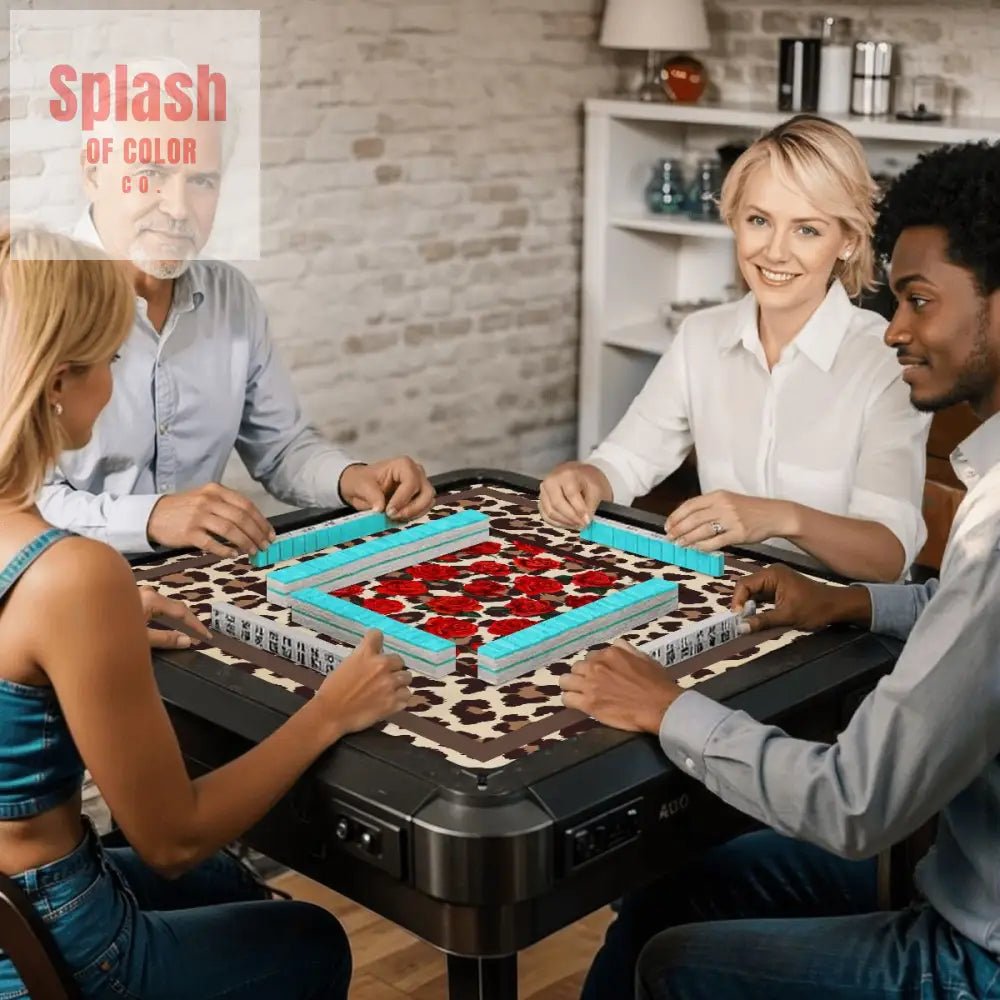 Leopard Print Wild Things, Mahjong Mat Roses And Animal Print - Splash of Color co.