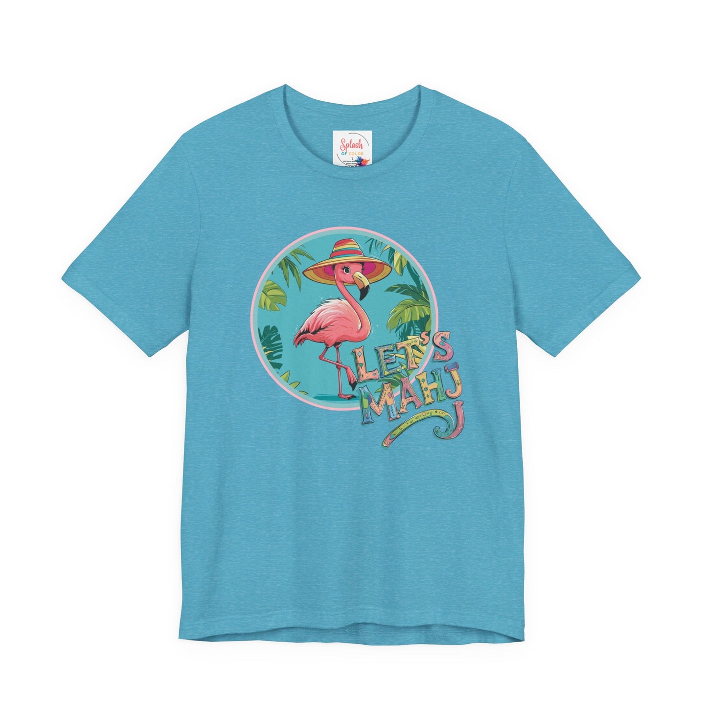Let’s Mahj Tee Mahjong Game Night Tee Mahj Group Tee Mahj Mom Mahjong Gifts Tropical Flamingo Tee - T-Shirt