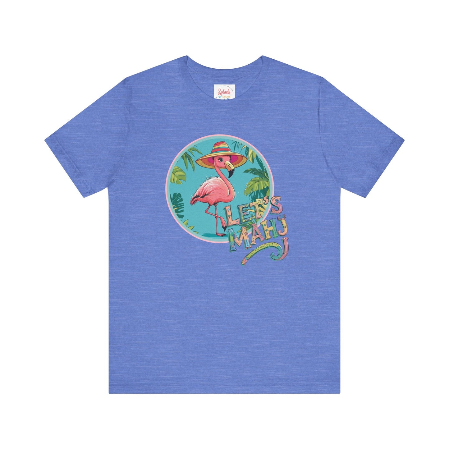 Let’s Mahj Tee Mahjong Game Night Tee Mahj Group Tee Mahj Mom Mahjong Gifts Tropical Flamingo Tee - Heather Columbia